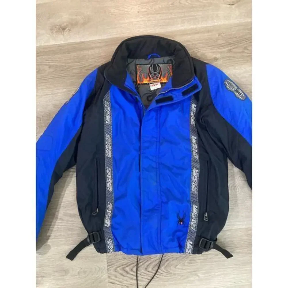 Spyder Boys 18 XL Blue Black Colorblock Puffer Ski Snow Jacket Winter Coat